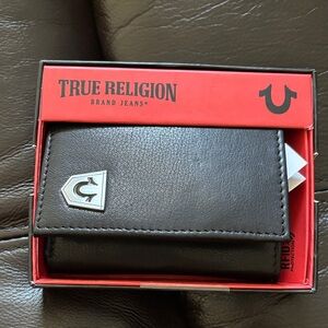 True Religion Black Key Holder with Silver Accent